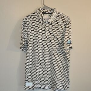 adidas Monochrome Patterned Polo Shirt LOT M